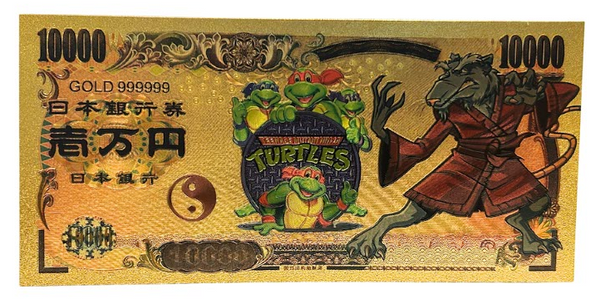 10000 YEN NINJA TURTLES: SPLINTER NOVELTY GOLD FOIL NOTES