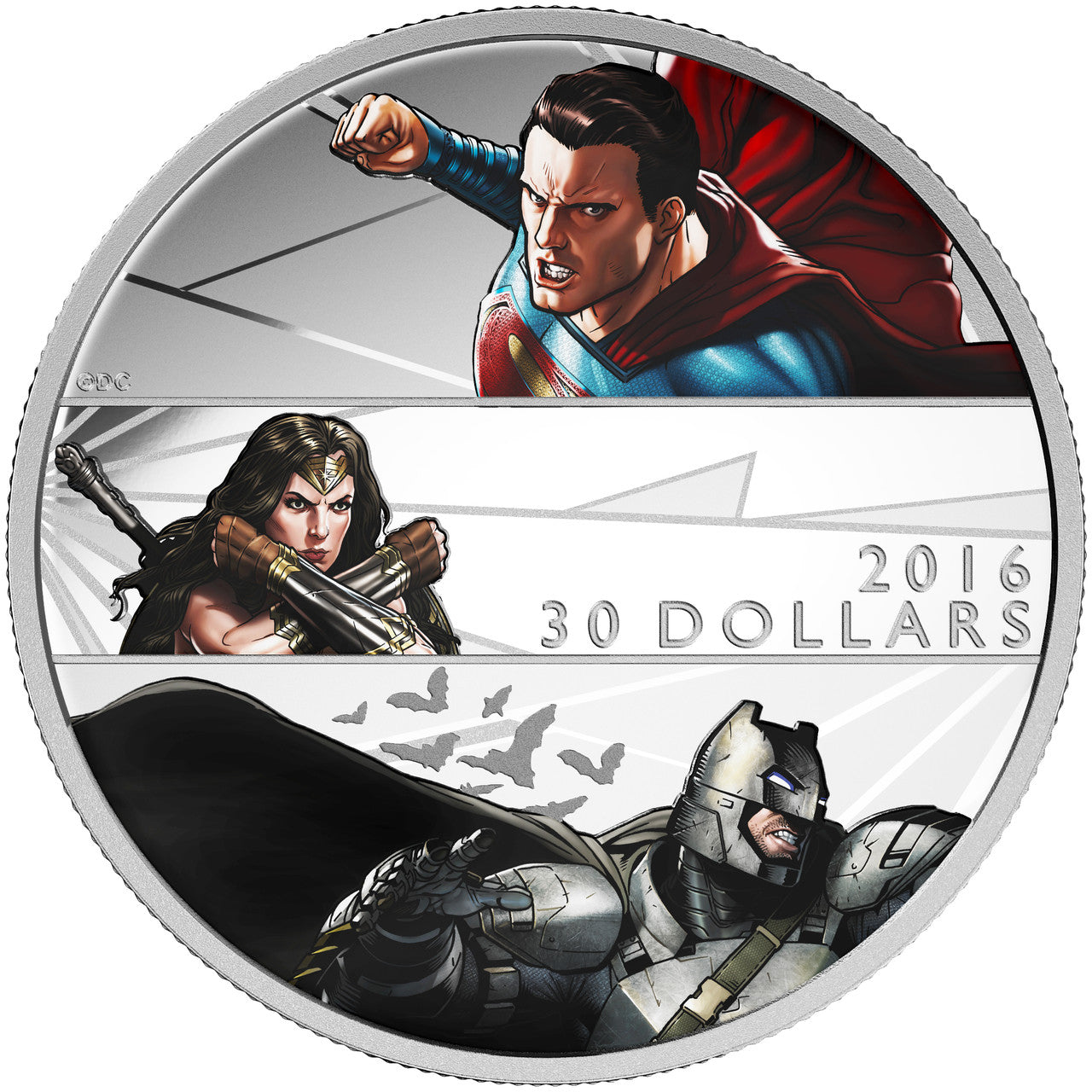 2016 2oz $30 BATMAN V SUPERMAN: DAWN OF JUSTICE™ FINE SILVER COIN