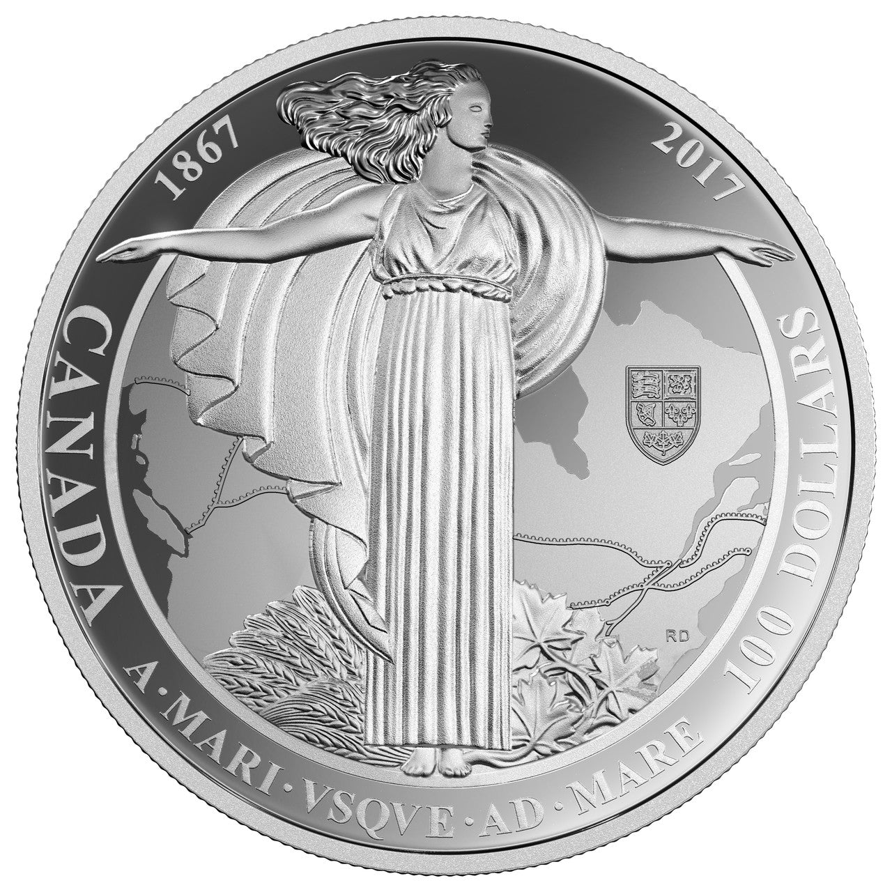 2017 10oz $100 A MARI USQUE AD MARE THE DIAMOND JUBILEE OF THE CONFEDE