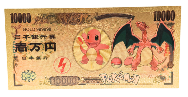 $10K POKEMON: CHARMANDER NOVELTY GOLD FOIL NOTES
