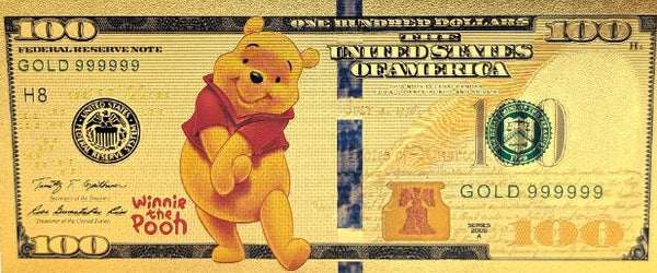 $100 DISNEY WINNIE THE POOH: WINNIE - NOVELTY GOLD FOIL NOTES