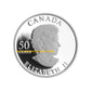 2005 50-CENT STERLING SILVER COIN - GOLDEN ROSE