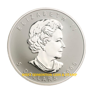 2005 1oz $5 SILVER MAPLE LEAF OF HOPE FINE SILVER COIN