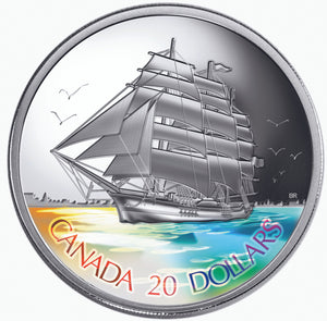2005 1oz $20 TALL SHIPS COLLECTION - THREE-MASTED SHIP