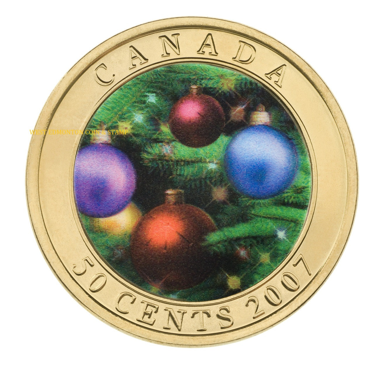 SALE - 2007 50 CENT COIN - HOLIDAY ORNAMENTS (NO SLEEVE)