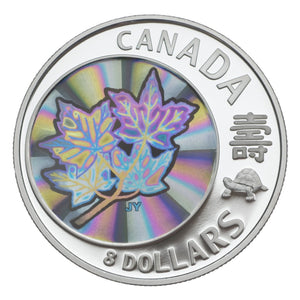 2007 $8 - MAPLE OF LONG LIFE - FINE SILVER COIN