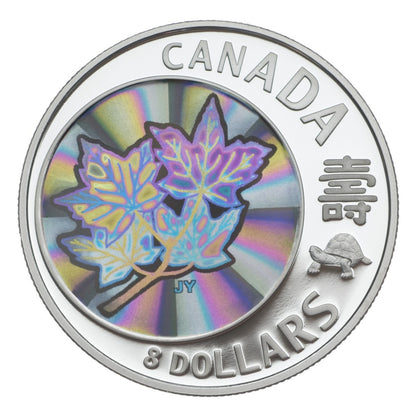 2007 $8 - MAPLE OF LONG LIFE - FINE SILVER COIN