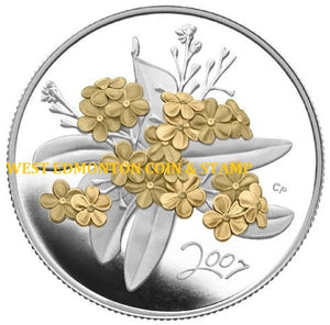 2007 50-CENT STERLING SILVER COIN GOLDEN FORGET-ME-NOT