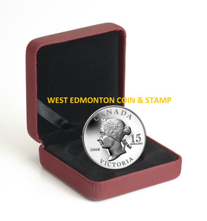 SALE - 2008 $15 STERLING SILVER VIGNETTES OF ROYALTY HIGH RELIEF SERIES - QUEEN VICTORIA (1ST COIN IN SERIES)