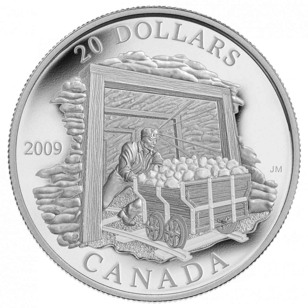 2009 1oz $20 PURE SILVER COAL MINING TRADE COIN