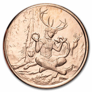 1oz CELTIC LORE SERIES: CERNUNNOS COPPER ROUND