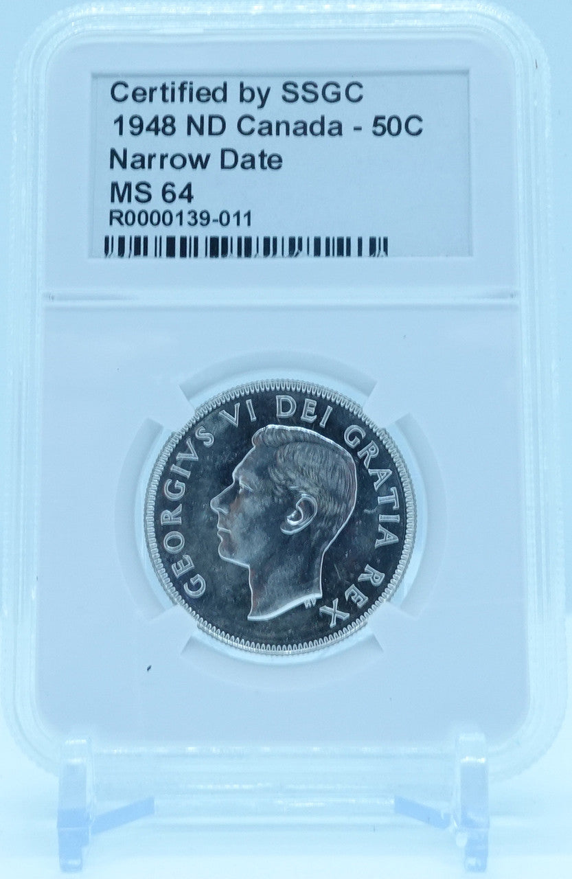 1948 50 CENT ND CANADA NARROW DATE – MS 64 - GRADED