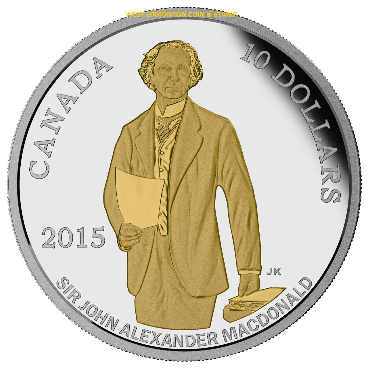 2015 1/2oz $10 200TH ANNIVERSARY OF THE BIRTH OF SIR JOHN A. MACDONALD FINE SILVER COIN