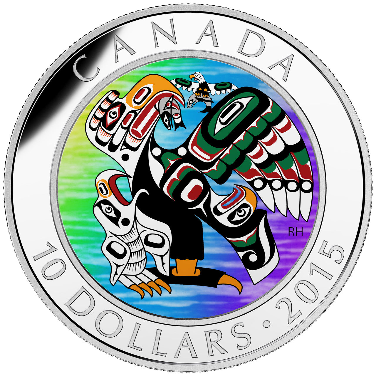 2015 1/2oz $10 FIRST NATIONS ART: MOTHER FEEDING BABY FINE SILVER COIN