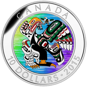 2015 1/2oz $10 FIRST NATIONS ART: MOTHER FEEDING BABY FINE SILVER COIN
