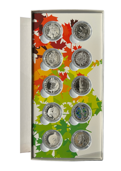 [AUCTION ONLY] 2014 $10 O CANADA FINE SILVER 10-COIN SET