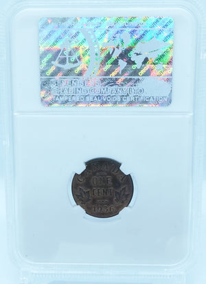 1936 1 CENT CANADA – MS 64 – GRADED (346-011)