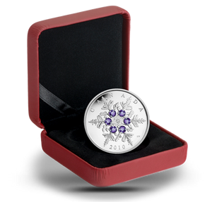 2010 1oz $20 - TANZANITE CRYSTAL SNOWFLAKE - FINE SILVER COIN