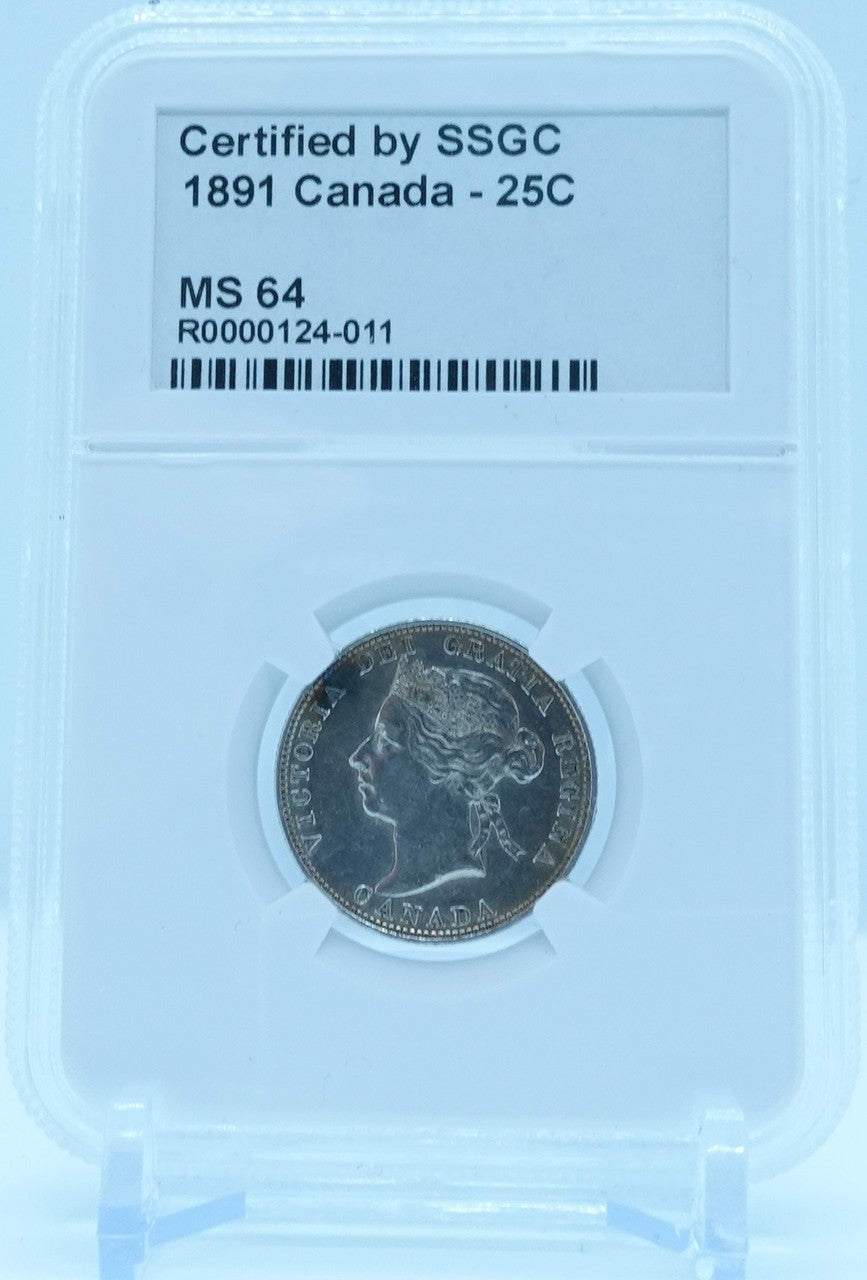 1891 25 CENT CANADA – MS 64 - GRADED