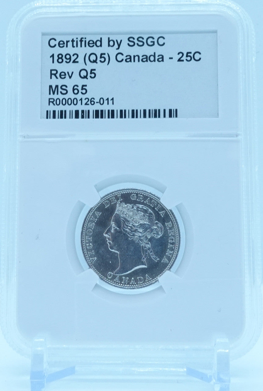 1892 25 CENT (Q5) CANADA REV Q5 – MS 65 - GRADED
