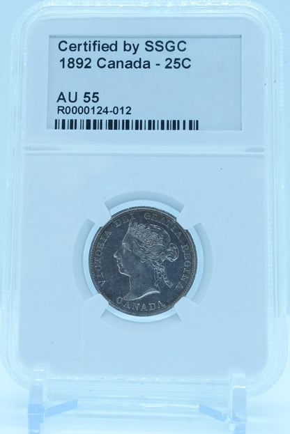 1892 25 CENT CANADA – AU 55 - GRADED
