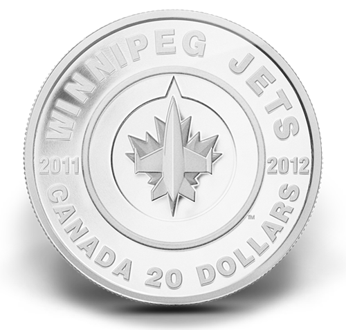 2011 1oz $20 WINNIPEG JETS FINE SILVER COIN
