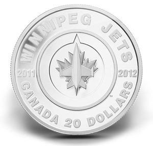 2011 1oz $20 WINNIPEG JETS FINE SILVER COIN