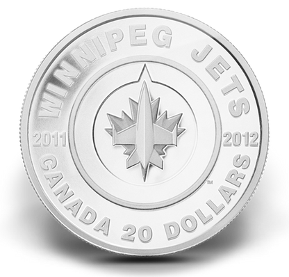 2011 1oz $20 WINNIPEG JETS FINE SILVER COIN