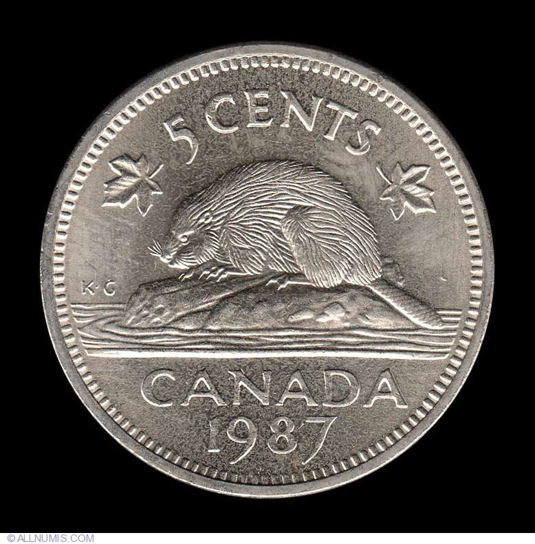1987 5-CENT WRAP ROLL