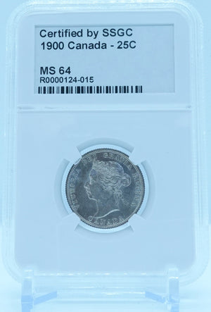 1900 25 CENT CANADA – MS 64 - GRADED
