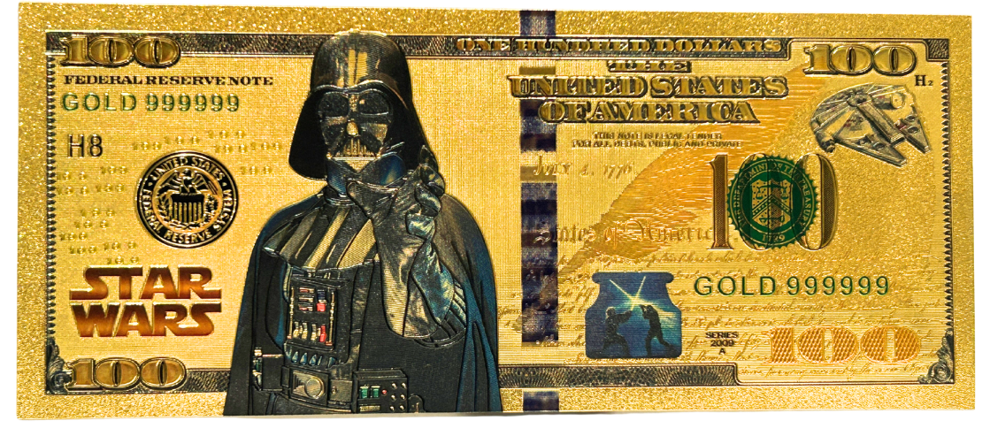 $100 STAR WARS: DARTH VADER NOVELTY GOLD FOIL NOTES