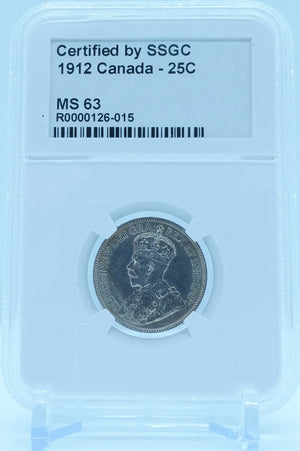 1912 25 CENT CANADA – MS 63 - GRADED