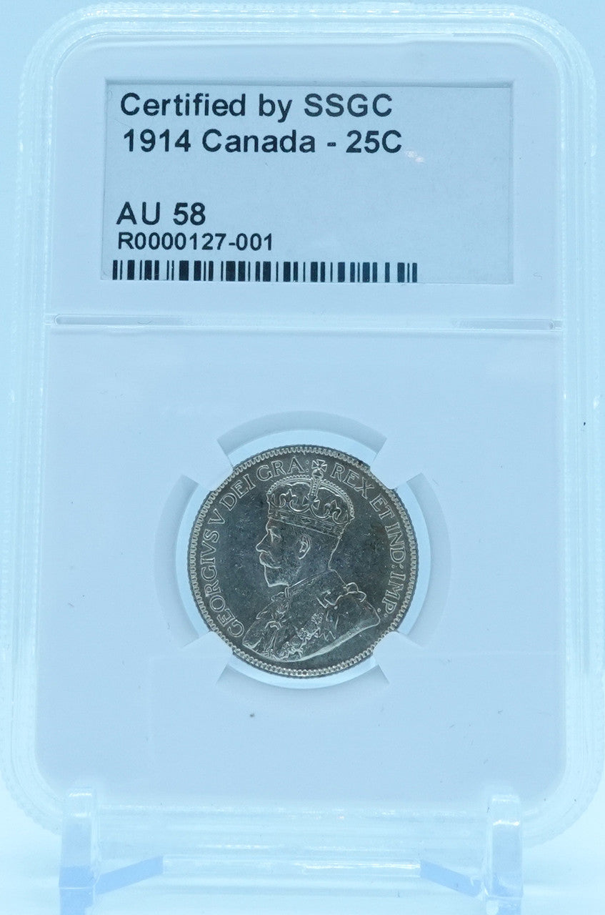 1914 25 CENT CANADA – AU 58 - GRADED