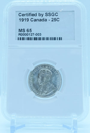 1919 25 CENT CANADA – MS 65 - GRADED