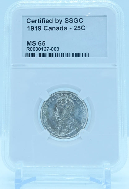 1919 25 CENT CANADA – MS 65 - GRADED