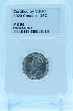 1920 25 CENT CANADA – MS 65 - GRADED