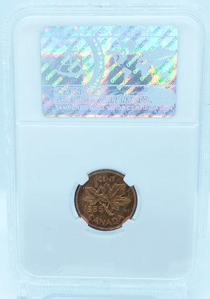 1955 1 CENT CANADA SF SDE – PL 65 – GRADED (346-013)