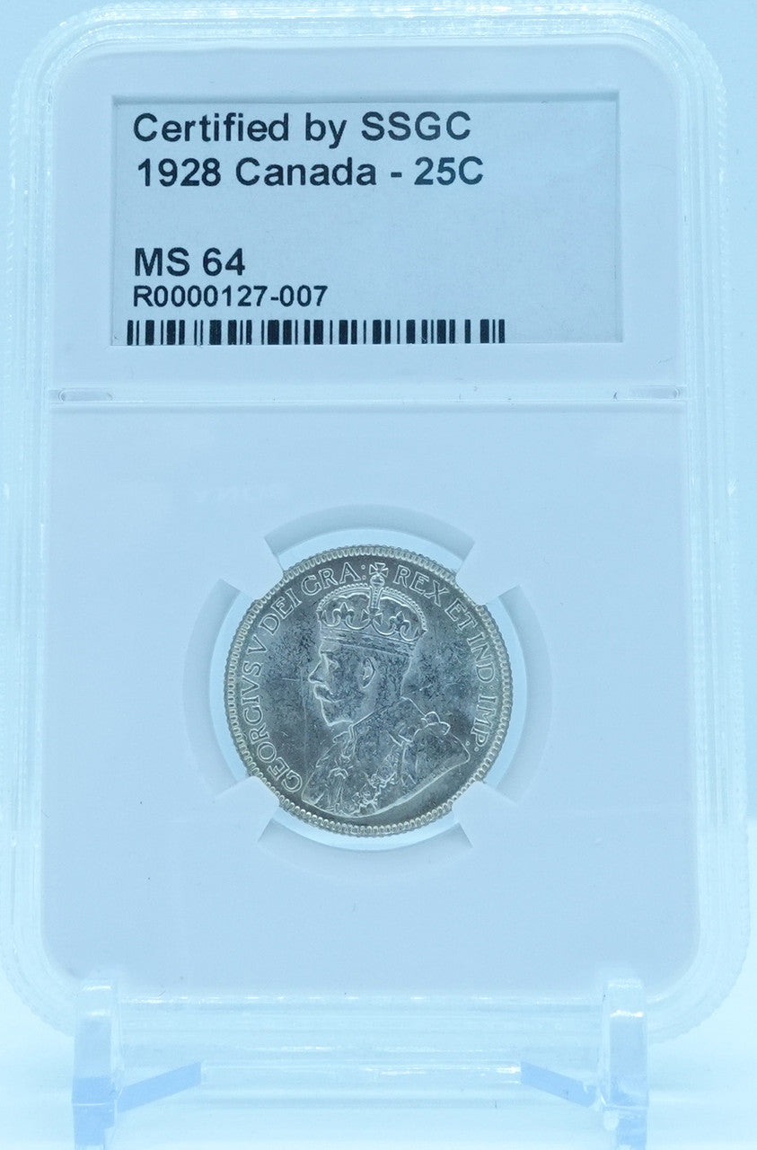 1928 25 CENT CANADA – MS 64 - GRADED