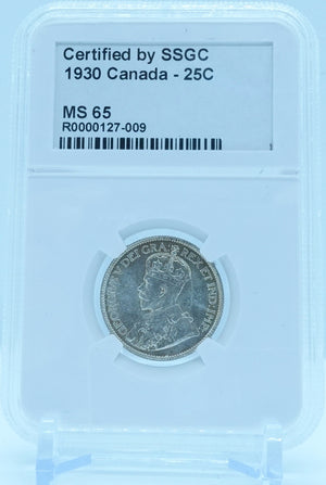 1930 25 CENT CANADA – MS 65 - GRADED