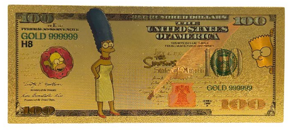 $100 THE SIMPSONS: MARGE NOVELTY GOLD FOIL NOTES