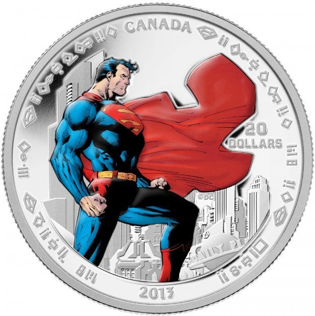 2013 1oz $20 75TH ANNIVERSARY OF SUPERMAN-  MAN OF STEEL TM FINE SILVER COIN