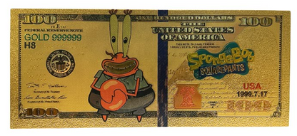 $100 SPONGEBOB: MR. KRABS NOVELTY GOLD FOIL NOTES