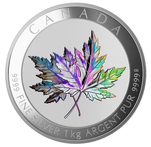 E-TRANSFER ONLY - 2015 $250 KILO MAPLE LEAF FOREVER HOLOGRAM FINE SILVER COIN