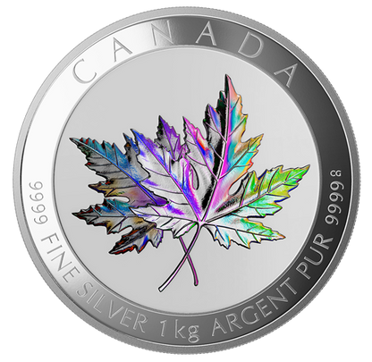 E-TRANSFER ONLY - 2015 $250 KILO MAPLE LEAF FOREVER HOLOGRAM FINE SILVER COIN
