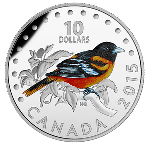 2015 $10 COLOURFUL SONGBIRDS OF CANADA (2.5oz total)