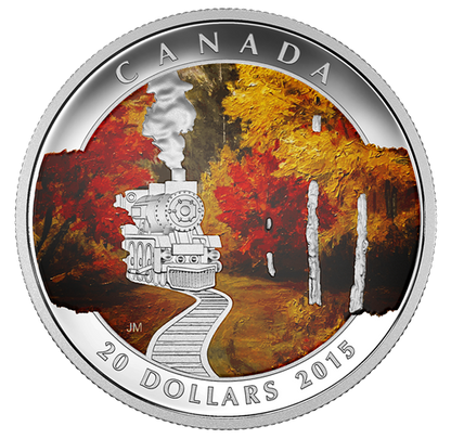 2015 1oz $20 AUTUMN EXPRESS FINE SILVER COIN