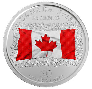 2015 25-CENT CANADA 150 COLLECTION: 50TH ANNIVERSARY OF THE CANADIAN FLAG CIRCULATION COIN PACK