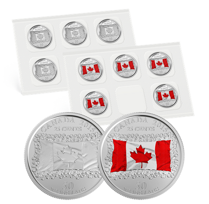 2015 25-CENT CANADA 150 COLLECTION: 50TH ANNIVERSARY OF THE CANADIAN FLAG CIRCULATION COIN PACK