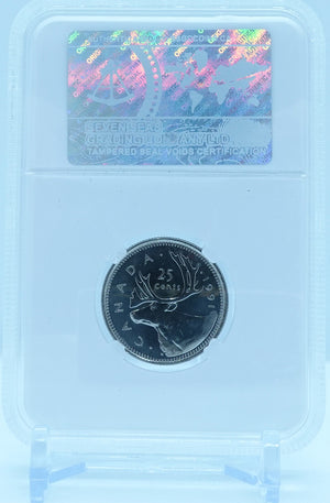 1991 25 CENT CANADA LOW MINTAGE – 459,000 – MS 64 - GRADED