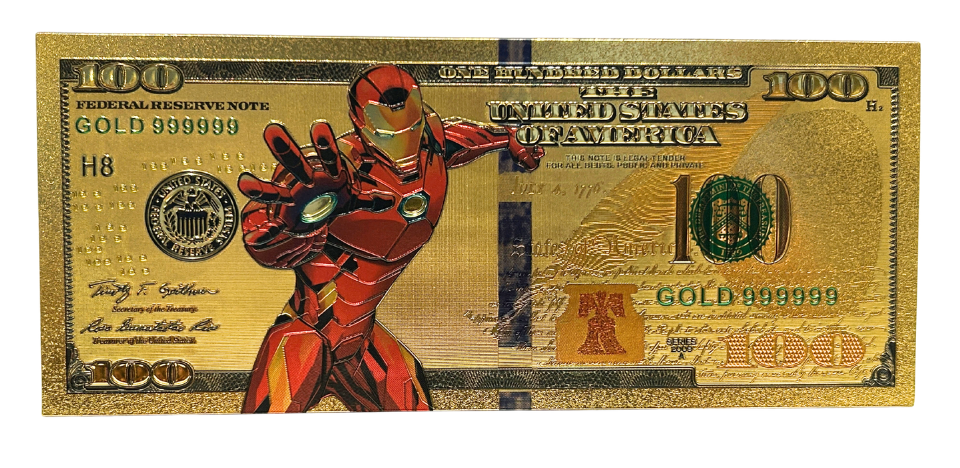 $100 MARVEL: IRON MAN NOVELTY GOLD FOIL NOTES